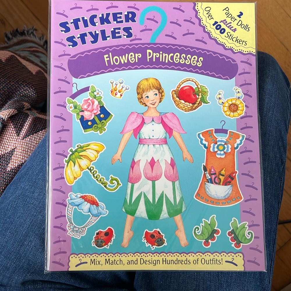 Flower princess 2 paper dolls plus over 100 stickers